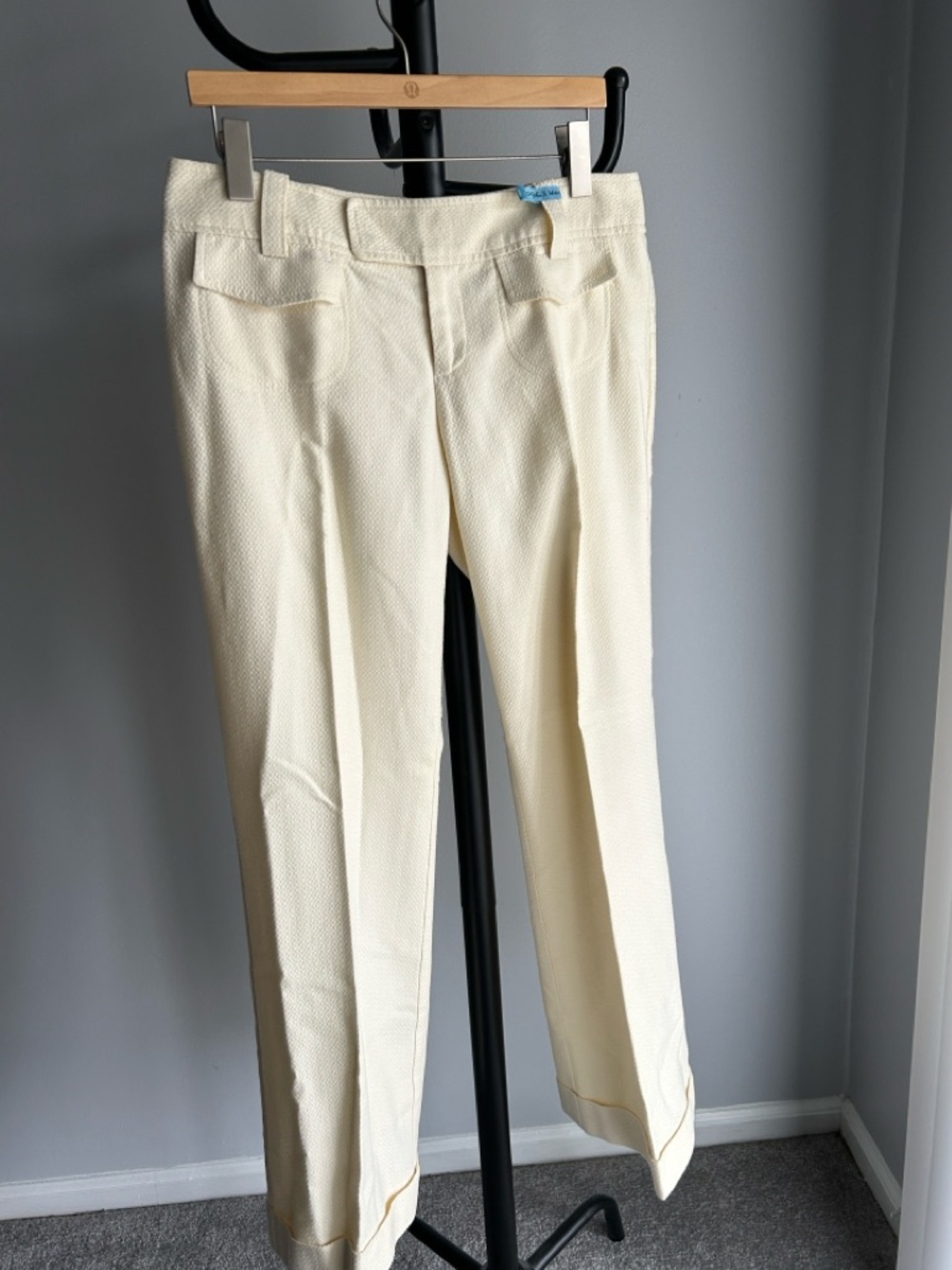 Nanette Lepore Cuffed Leg Pants Cream 10 Good Condition